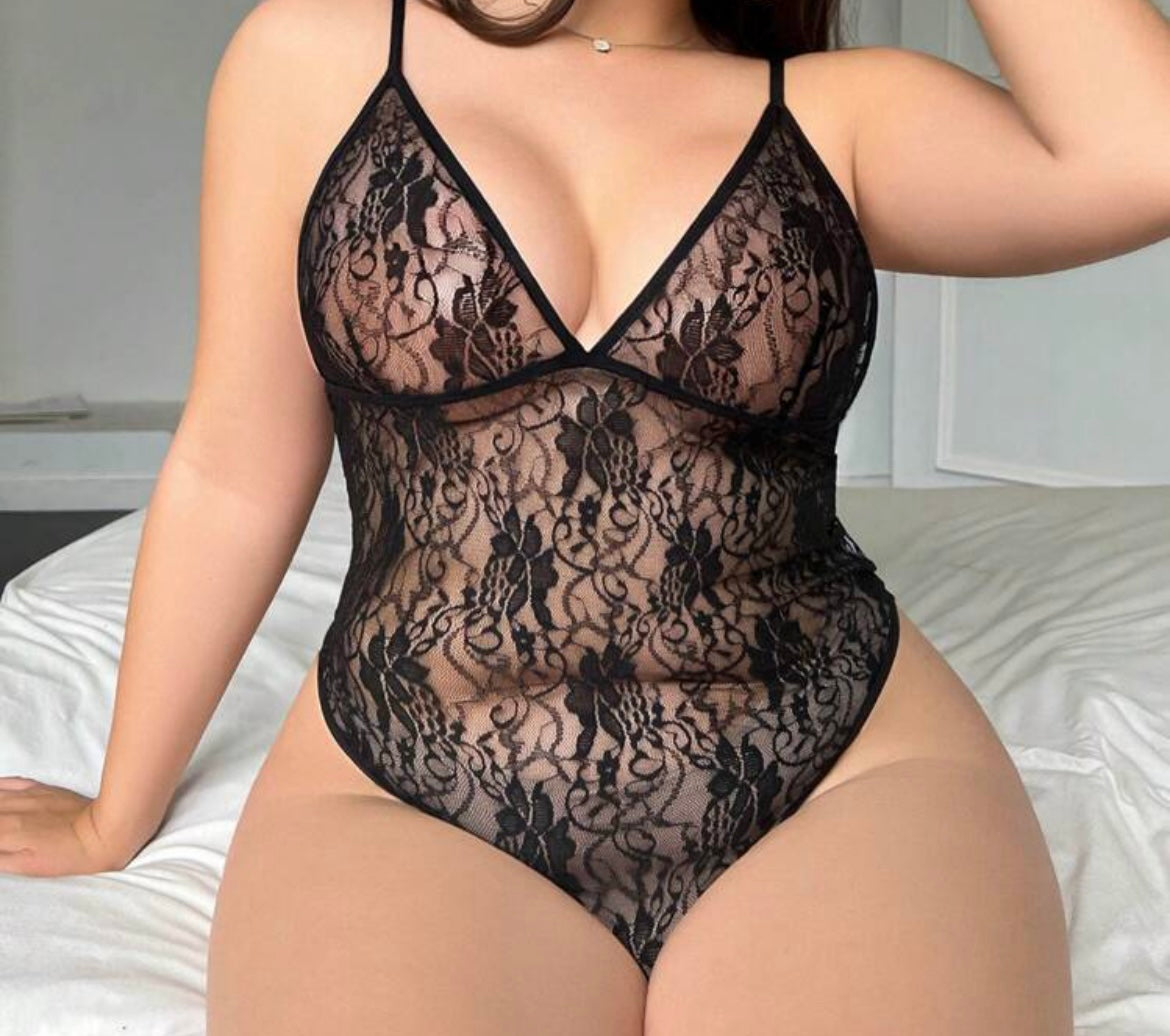 Black Lace Bodysuit Lingerie