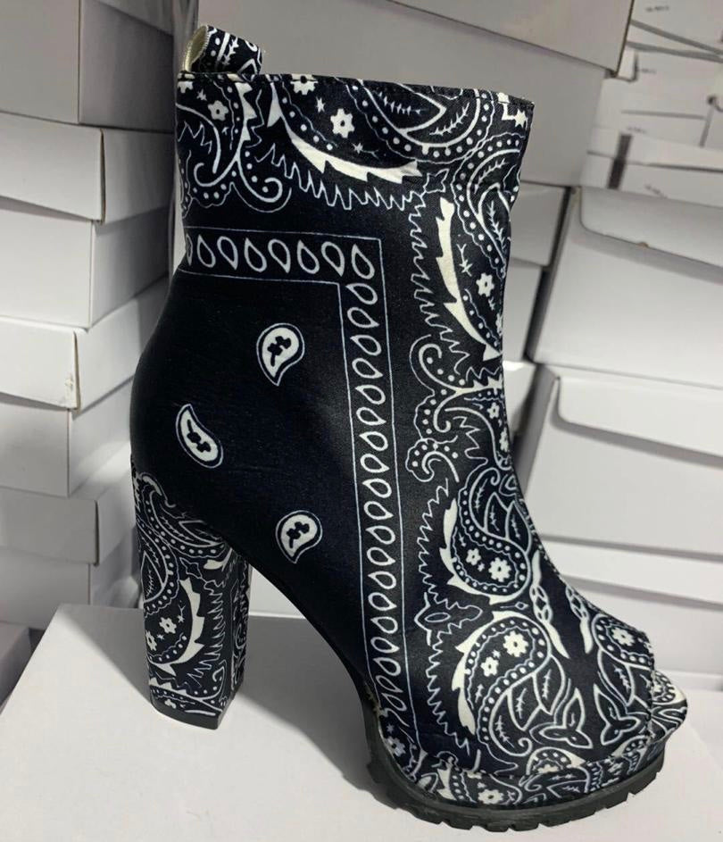 Printed High Heel Boots