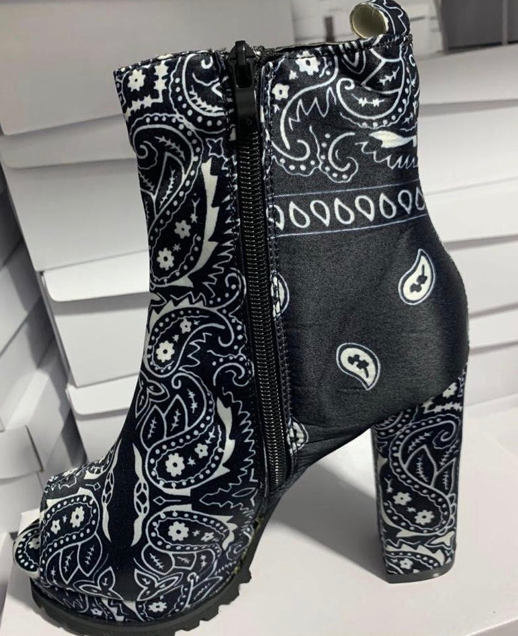 Printed High Heel Boots