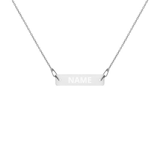 Engraved Silver Bar Chain Necklace “CUSTOMIZABLE”